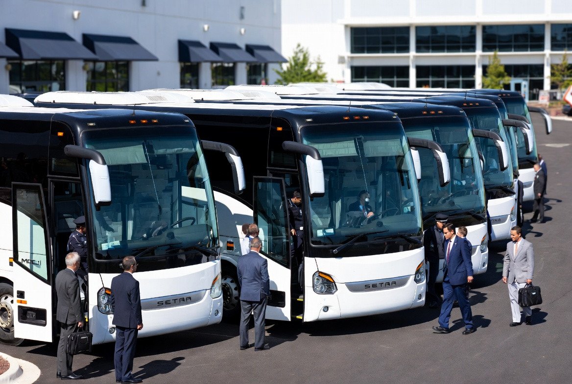Corporate event transportation - executive charter bus for business meetings