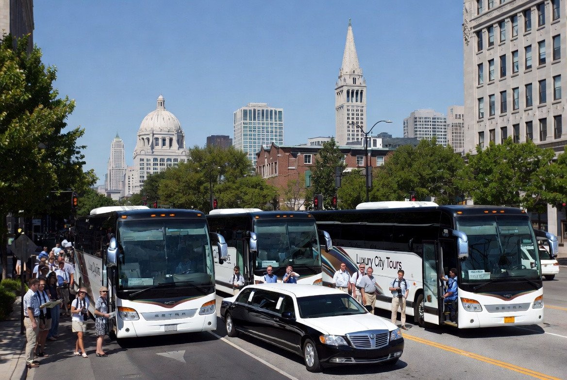 City tour bus - luxury sightseeing transportation